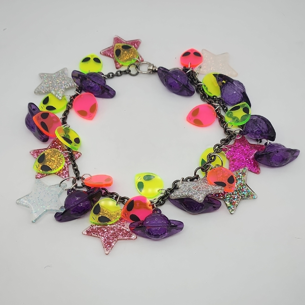 Space 👽🚀 Glitter Stars Colorful Charm Necklace